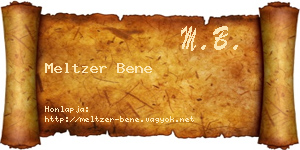 Meltzer Bene névjegykártya